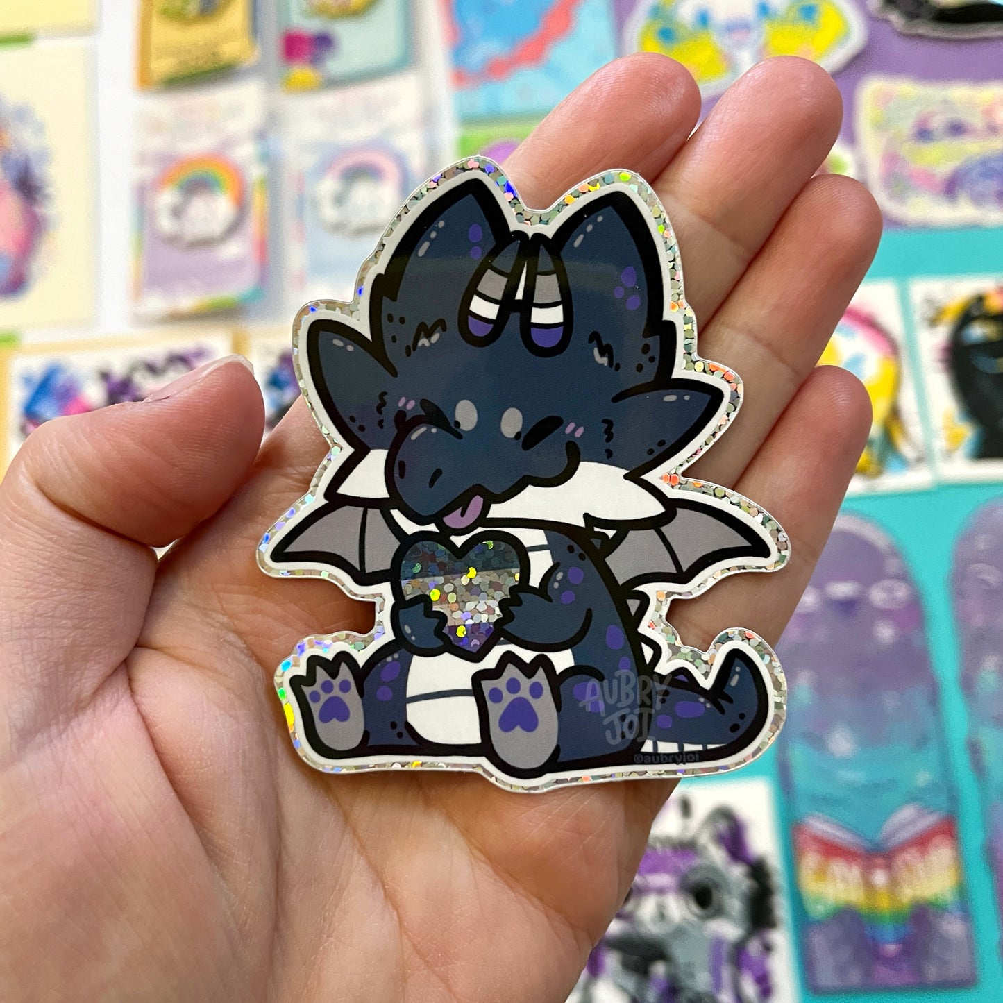 Ace Dragon Glitter Vinyl Sticker