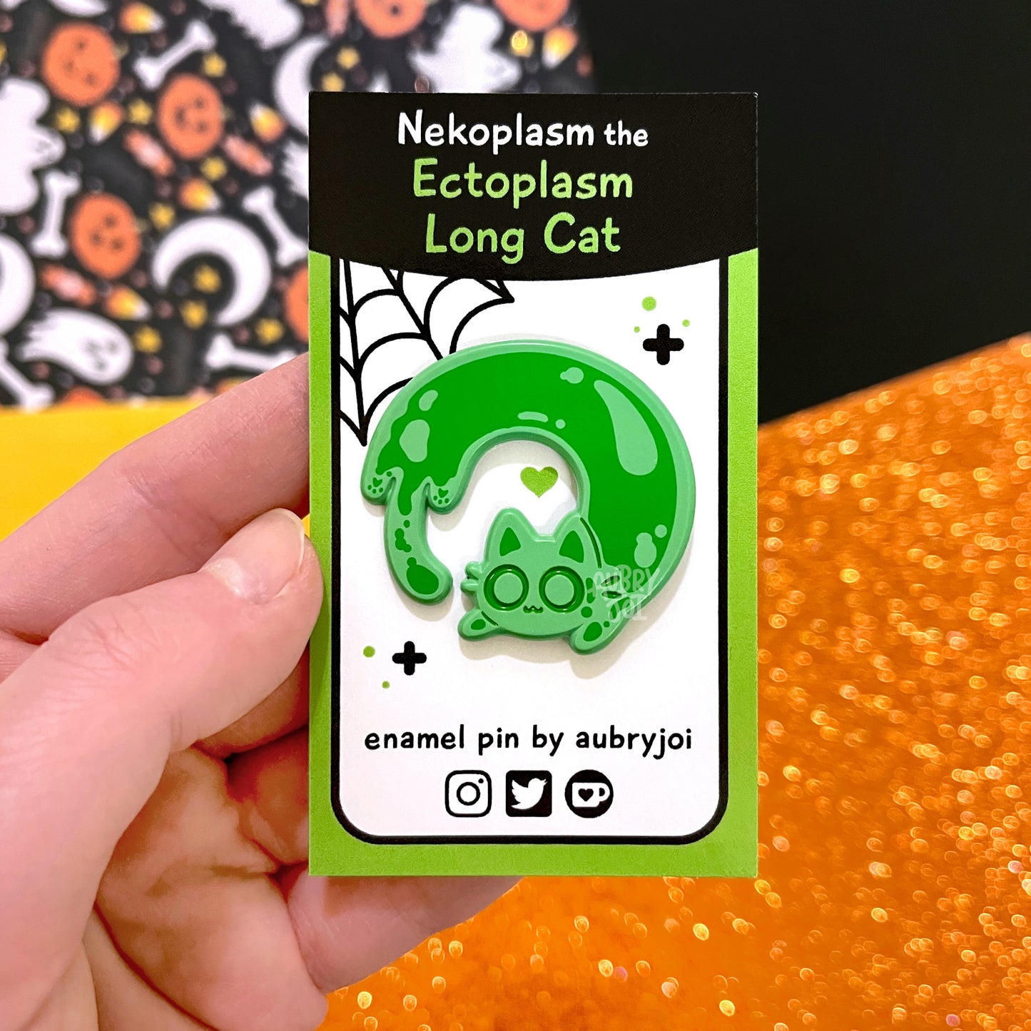 Halloween Long Cats Enamel Pins