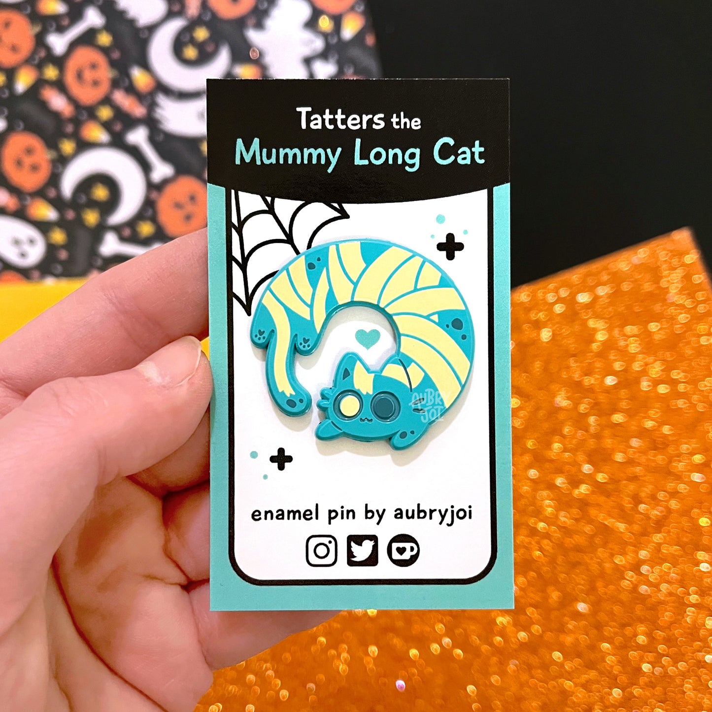 Halloween Long Cats Enamel Pins