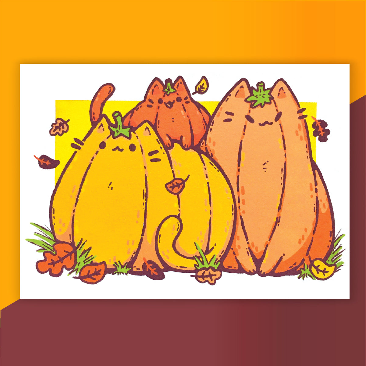 Pumpkitty Patch Art Print Aubry Joi Art