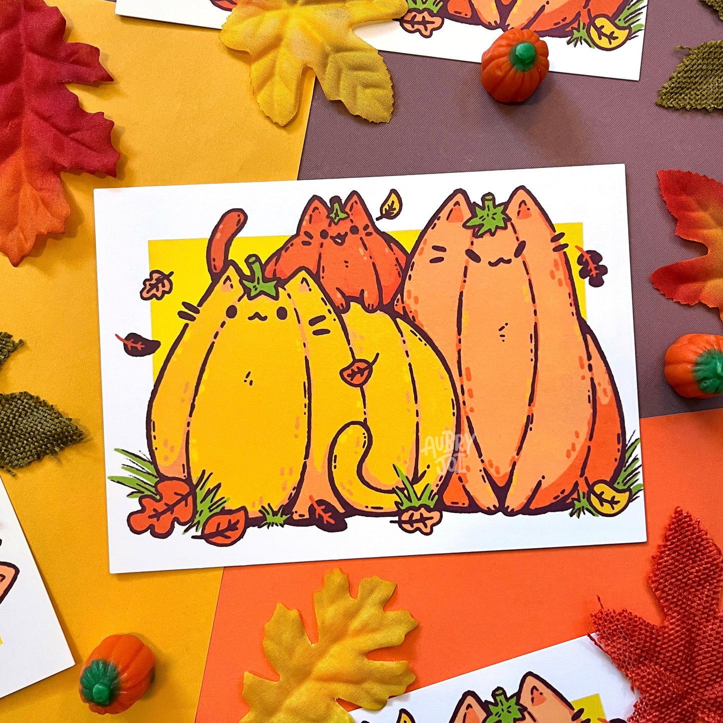 Pumpkitty Patch Art Print