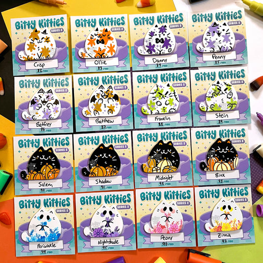 Bitty Kitties - Painted Enamel Pins (Public Access)
