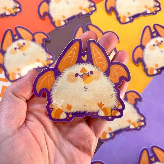 Chubby Bat Glitter Vinyl Sticker