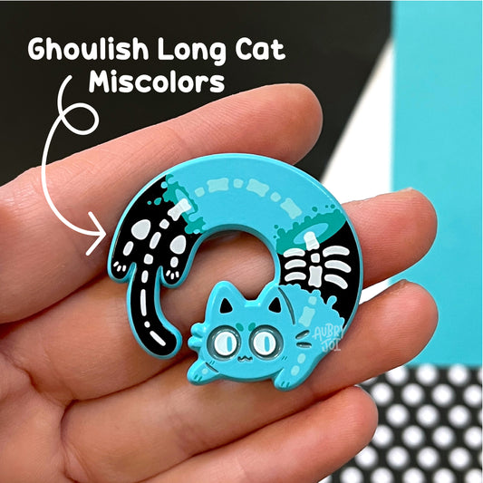 MISCOLOR Ghoulish Long Cat Enamel Pin