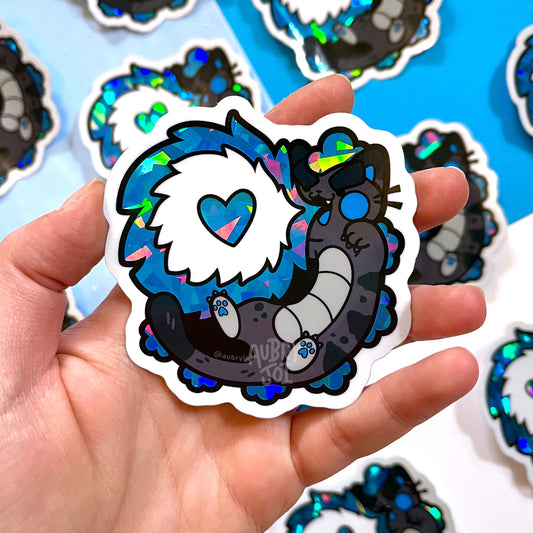 Goji Flame Heart Holographic Vinyl Sticker