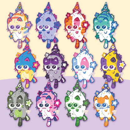**PREORDER** - Colorful Crane Game Cats Keychains