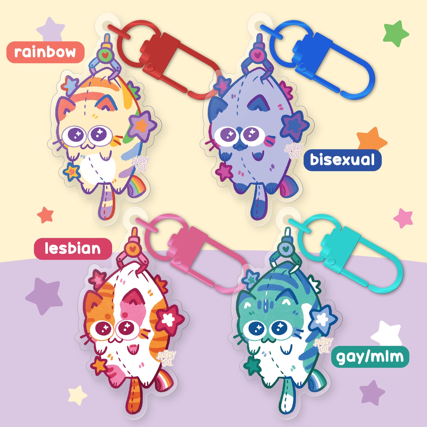 **PREORDER** - Colorful Crane Game Cats Keychains