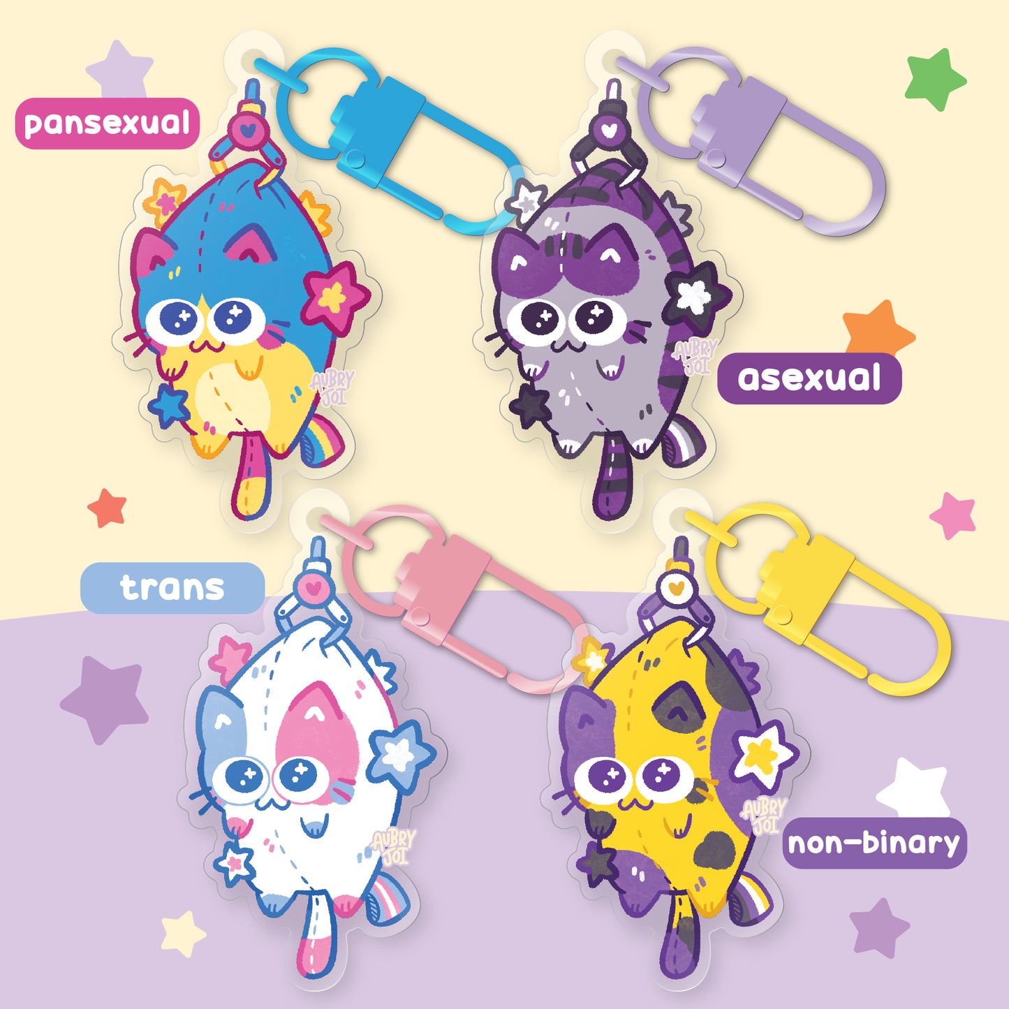 **PREORDER** - Colorful Crane Game Cats Keychains