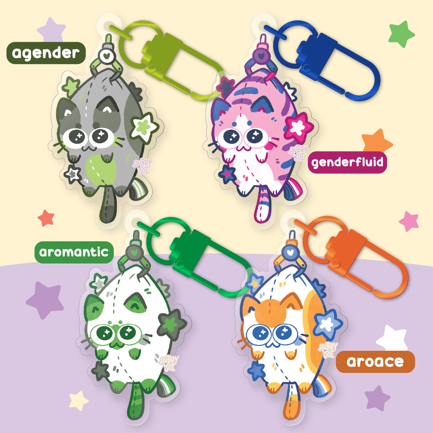 **PREORDER** - Colorful Crane Game Cats Keychains