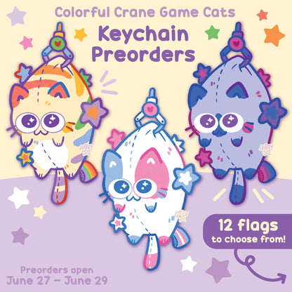 **PREORDER** - Colorful Crane Game Cats Keychains