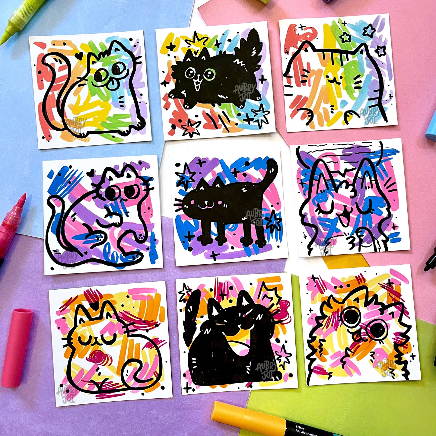 Pride Scribble Cats - Original Illustrations