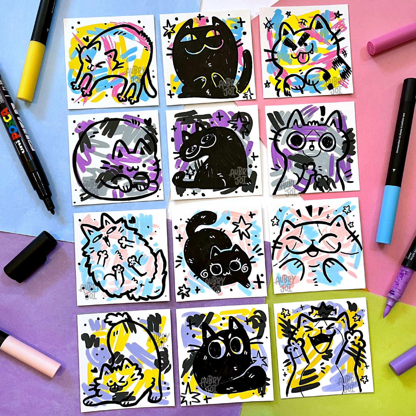 Pride Scribble Cats - Original Illustrations