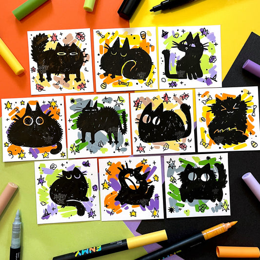 Scribble Void Cats - Original Illustrations