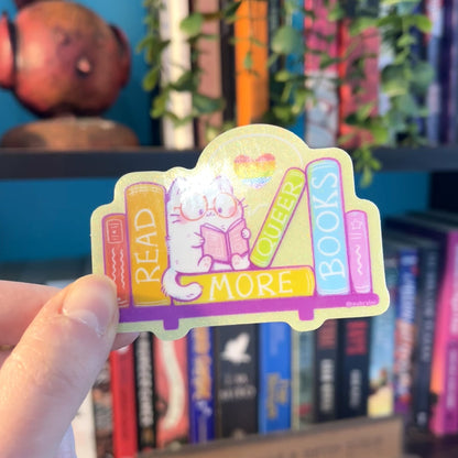 Read Queer Books Glitter Vinyl Sticker