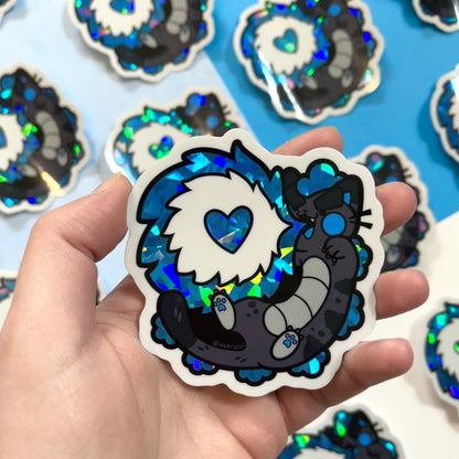 Goji Flame Heart Holographic Vinyl Sticker